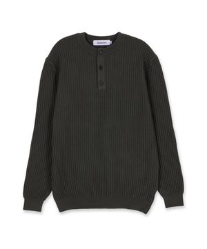 데일리 비스코스 헨리넥 니트_카키