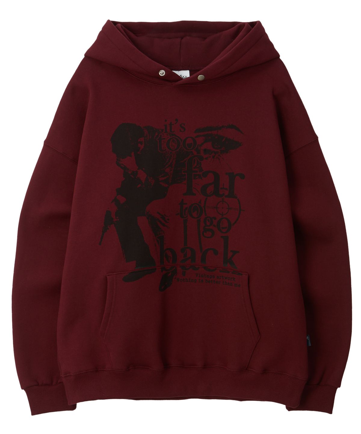 낫띵이즈베럴댄미(NOTHINGISBETTERTHANME) VINTAGE ARTWORK HOODIE_burgundy