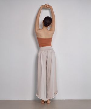 Floral Frill Pants (Coconut Cream)