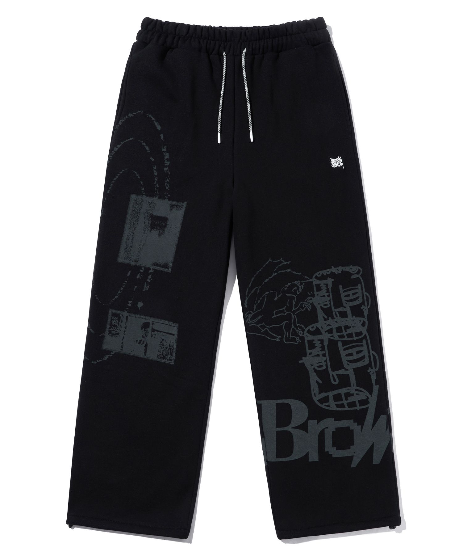 ★BROWNBREATH★ PATCH GRAPHICS SWEAT PANTS BLACK MUSINSA | BROWNBREATH PATCH GRAPHICS SWEAT PANTS - BLACK