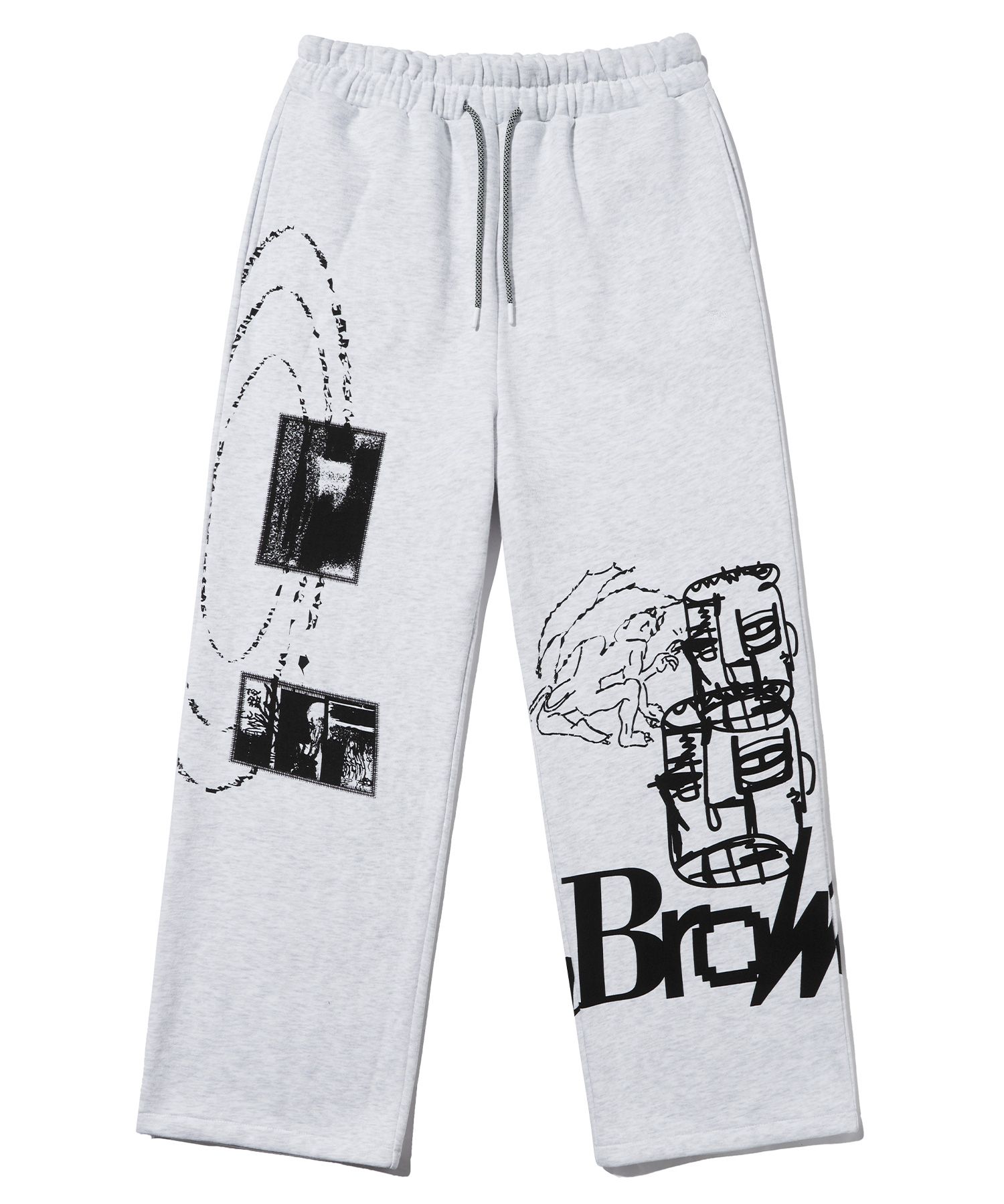★BROWNBREATH★ PATCH GRAPHICS SWEAT PANTS ASH MUSINSA | BROWNBREATH PATCH GRAPHICS SWEAT PANTS - ASH