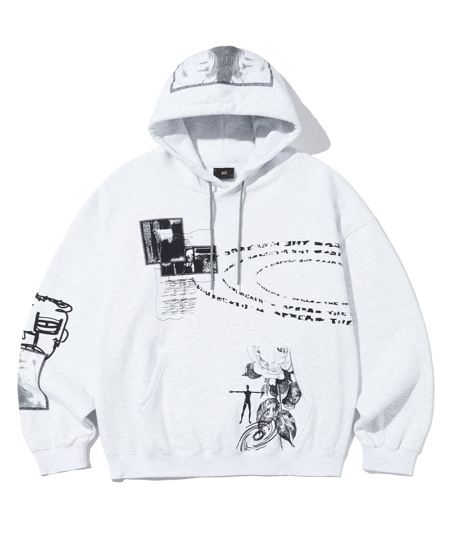 ★BROWNBREATH★ PATCH GRAPHICS SWEAT PANTS ASH PATCH GRAPHICS SET (PATCH GRAPHICS HOODIE - ASH/BLACK/KHAKI
