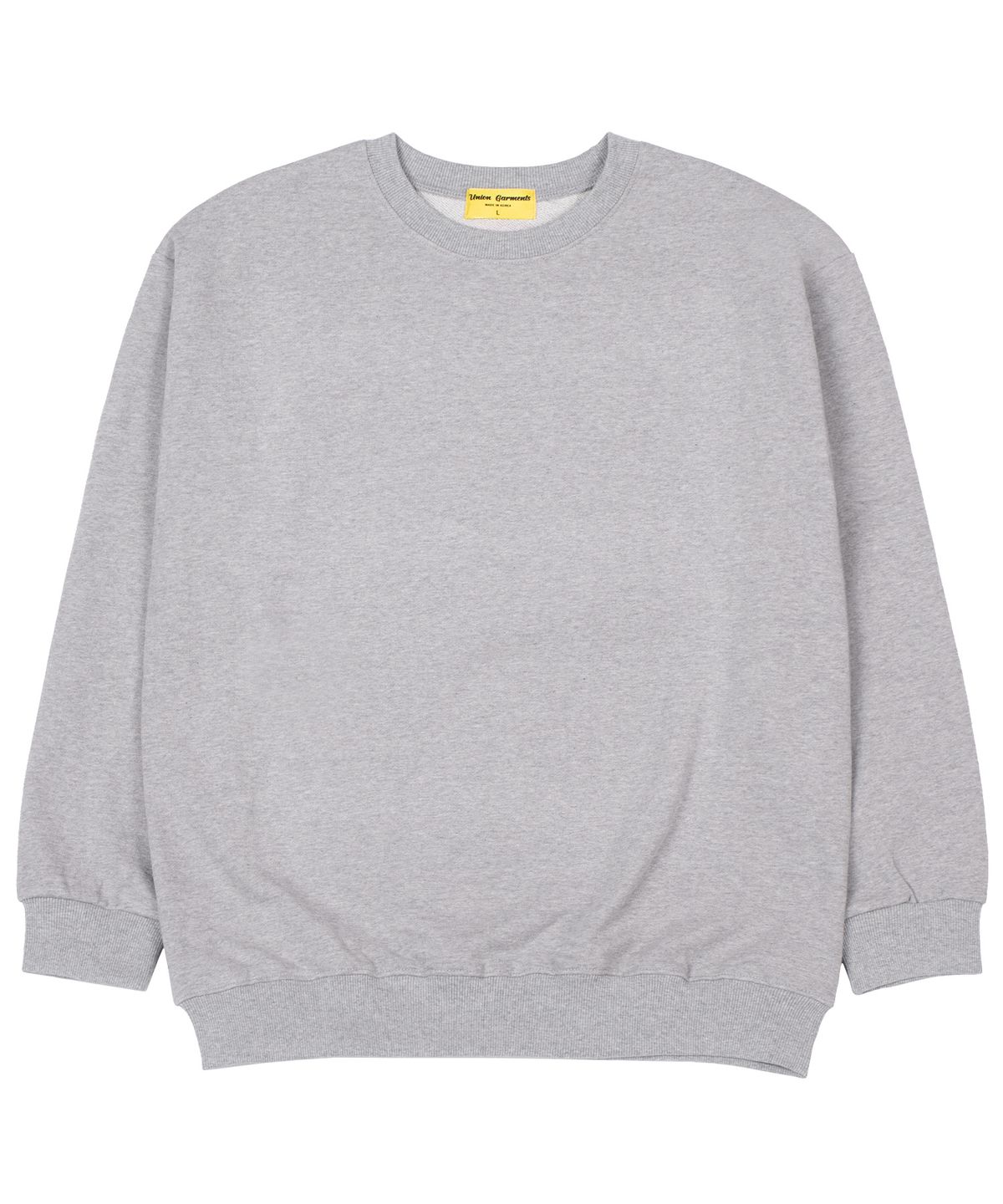 유니온가먼츠(UNION GARMENTS) 쭈리 무지 오버핏 맨투맨 티셔츠 그레이