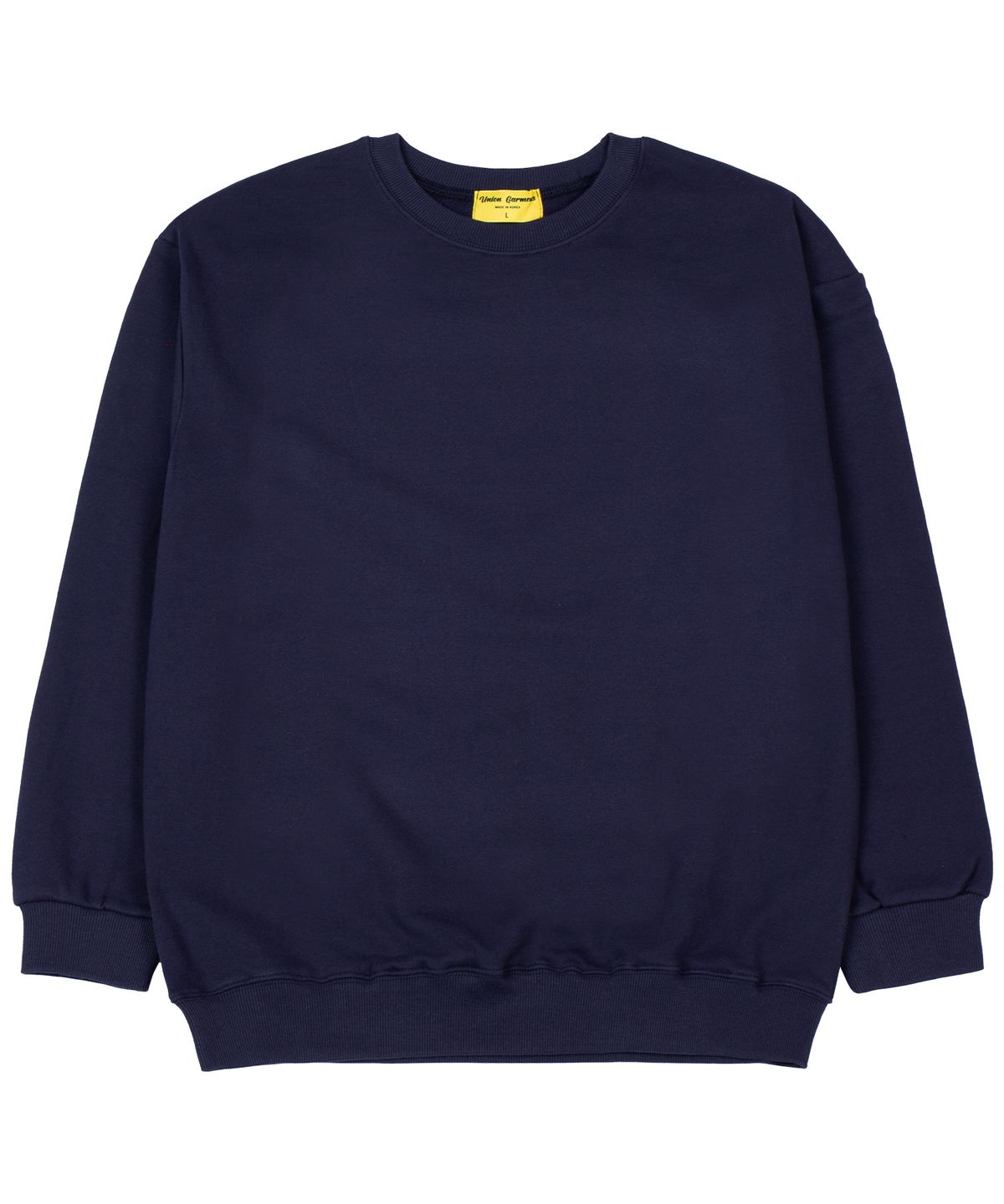 유니온가먼츠(UNION GARMENTS) 쭈리 무지 오버핏 맨투맨 티셔츠 네이비