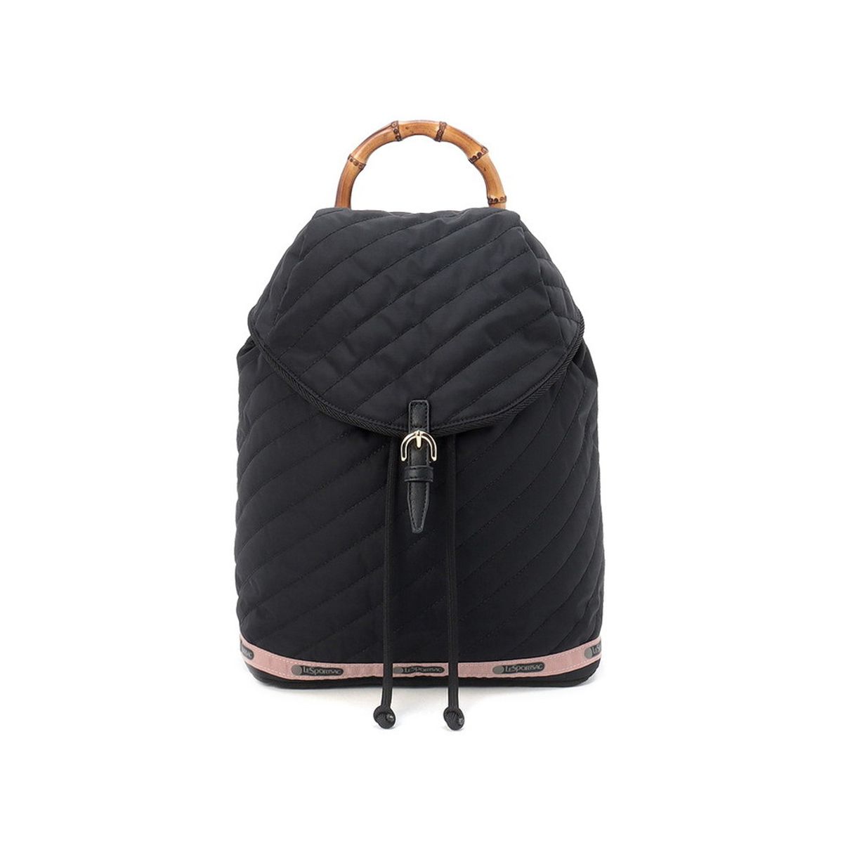 레스포색(LESPORTSAC) 섀도우 블랙 퀼트 뱀부 백팩 [1068.HB87]