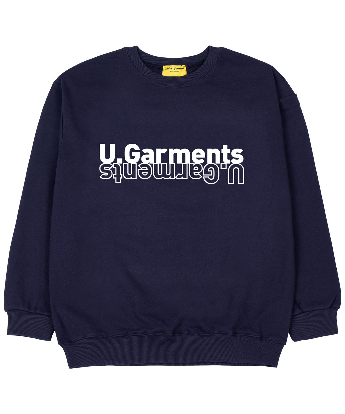유니온가먼츠(UNION GARMENTS) U가먼츠 쭈리 오버핏 맨투맨 티셔츠 네이비