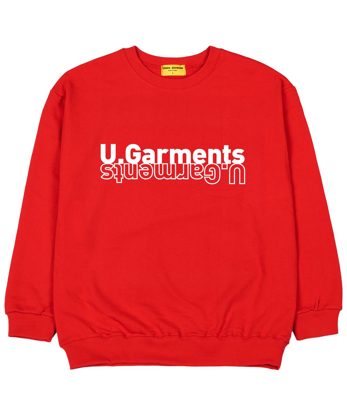 유니온가먼츠(UNION GARMENTS) U가먼츠 쭈리 오버핏 맨투맨 티셔츠 레드