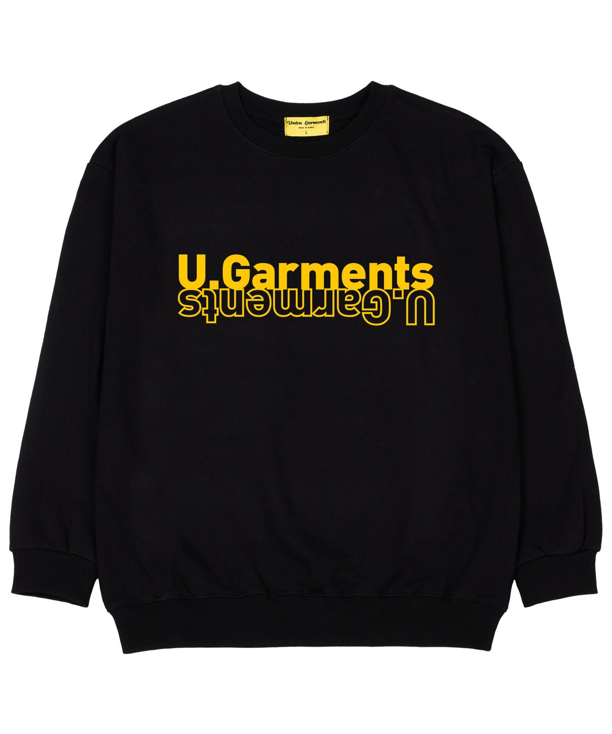 유니온가먼츠(UNION GARMENTS) U가먼츠 쭈리 오버핏 맨투맨 티셔츠 블랙