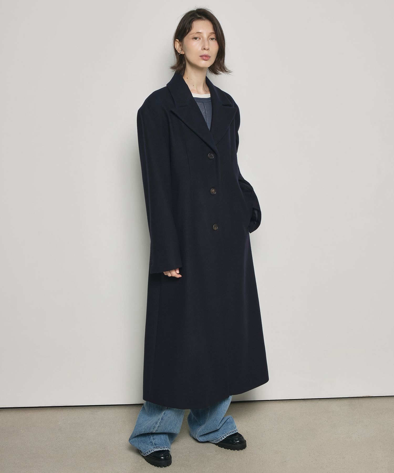 MUSINSA公式 | REFINED902 アワーグラス シングルボタン ロングコート_ 