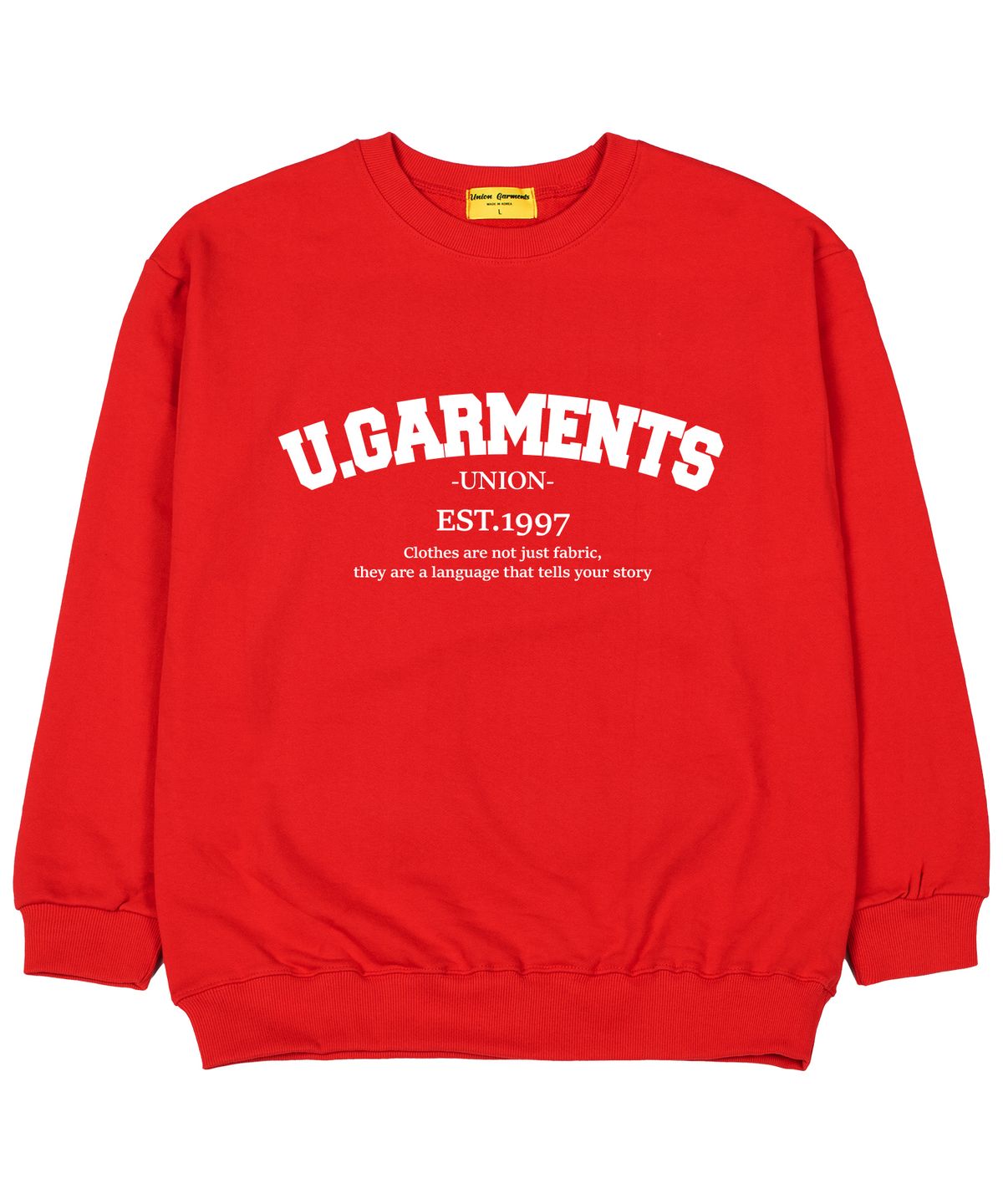 유니온가먼츠(UNION GARMENTS) 1997아치가먼츠 쭈리 오버핏 맨투맨 티셔츠 레드