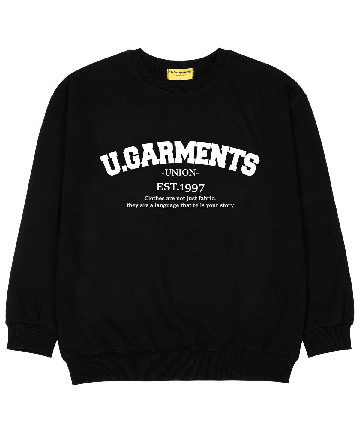유니온가먼츠(UNION GARMENTS) 1997아치가먼츠 쭈리 오버핏 맨투맨 티셔츠 블랙