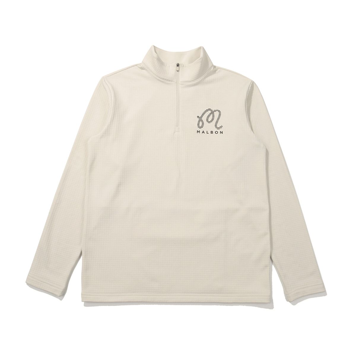 말본 골프(MALBON GOLF) M 플리스 하프 집업 티셔츠 IVORY (MAN)