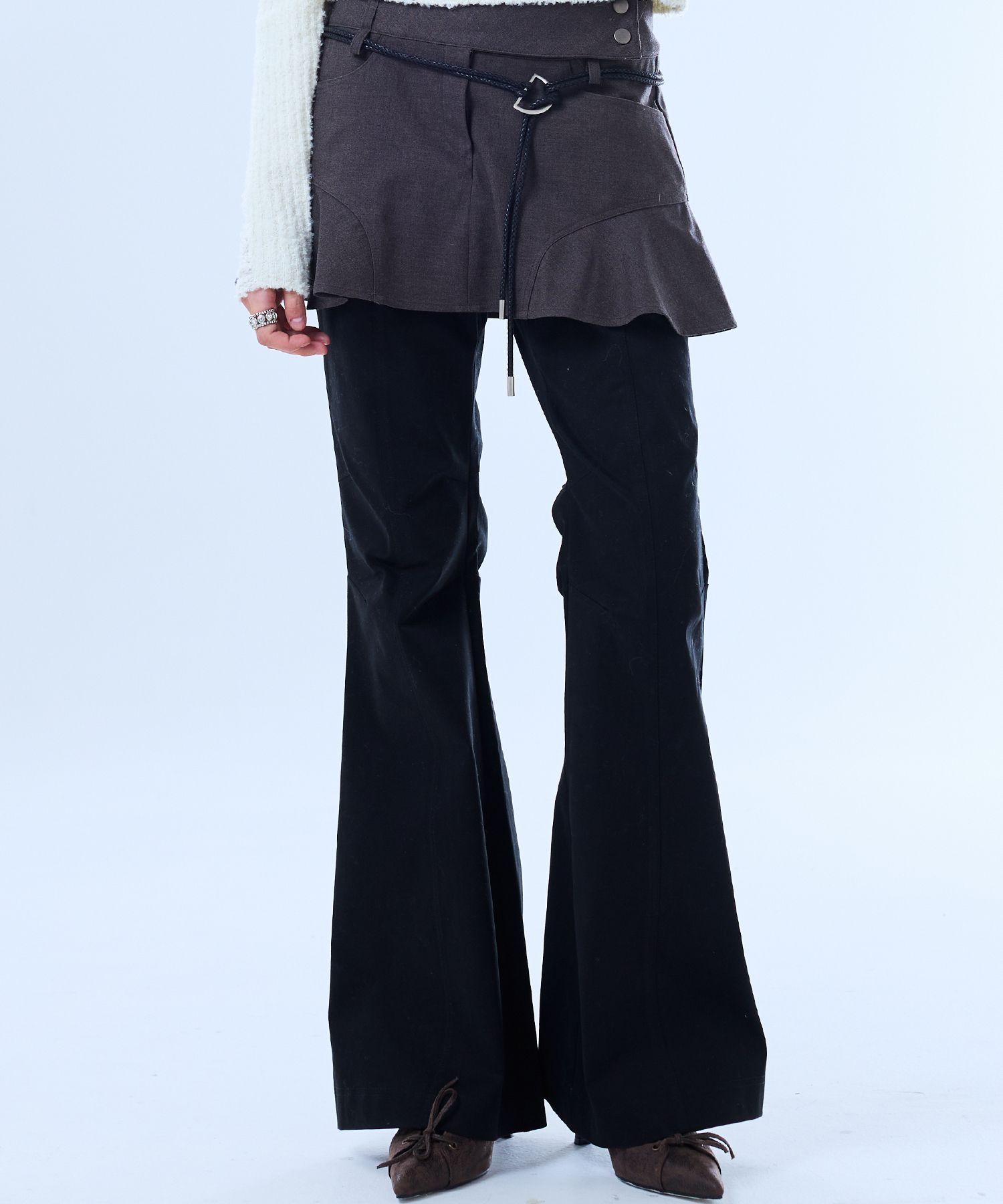 MUSINSA | LUV IS TRUE FS LAYERED SKIRT PANTS(BLACK)