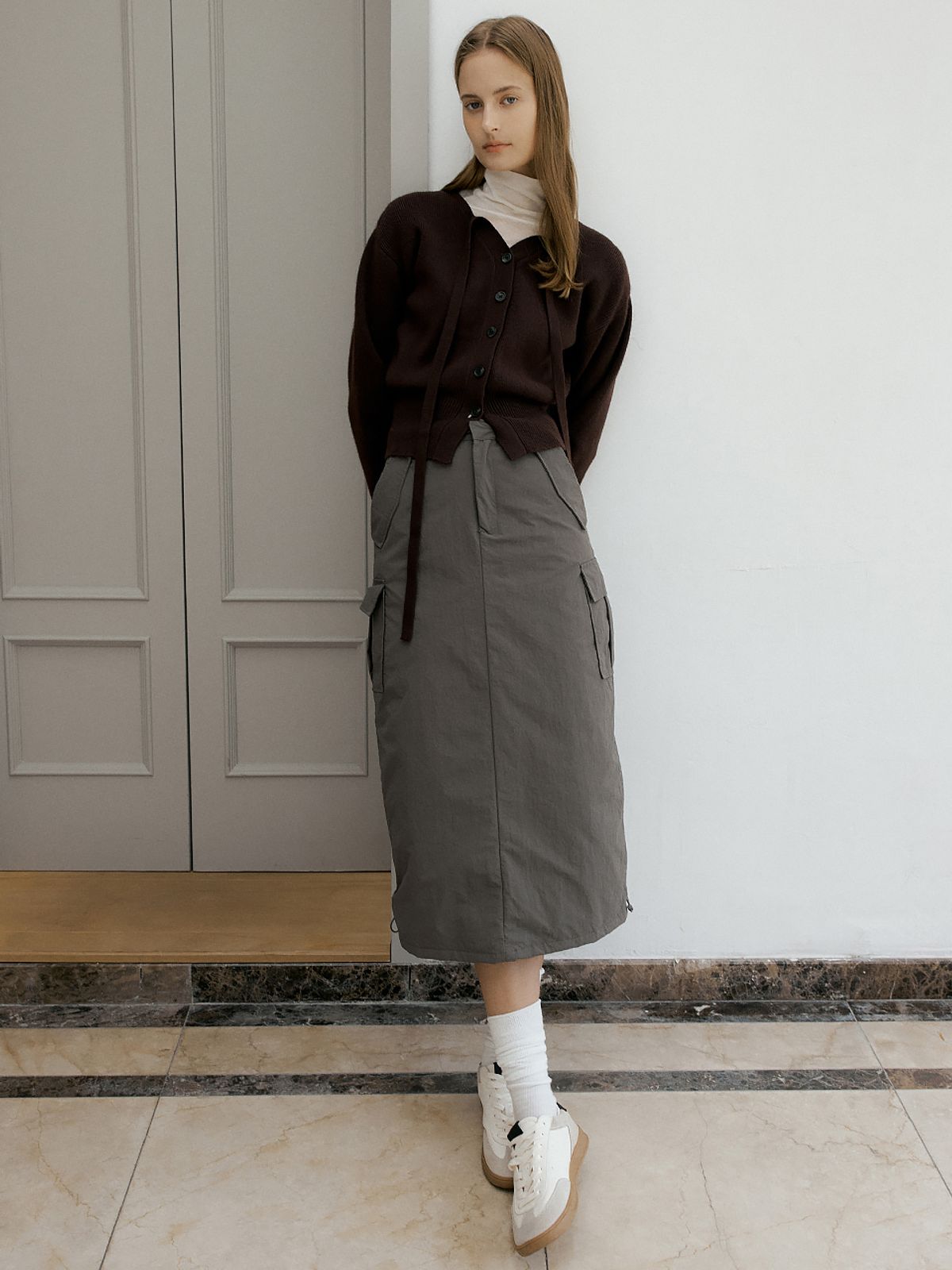 헌치(HUNCH) Side shirring string padding cargo skirt (2color) - 사이즈 & 후기 ...