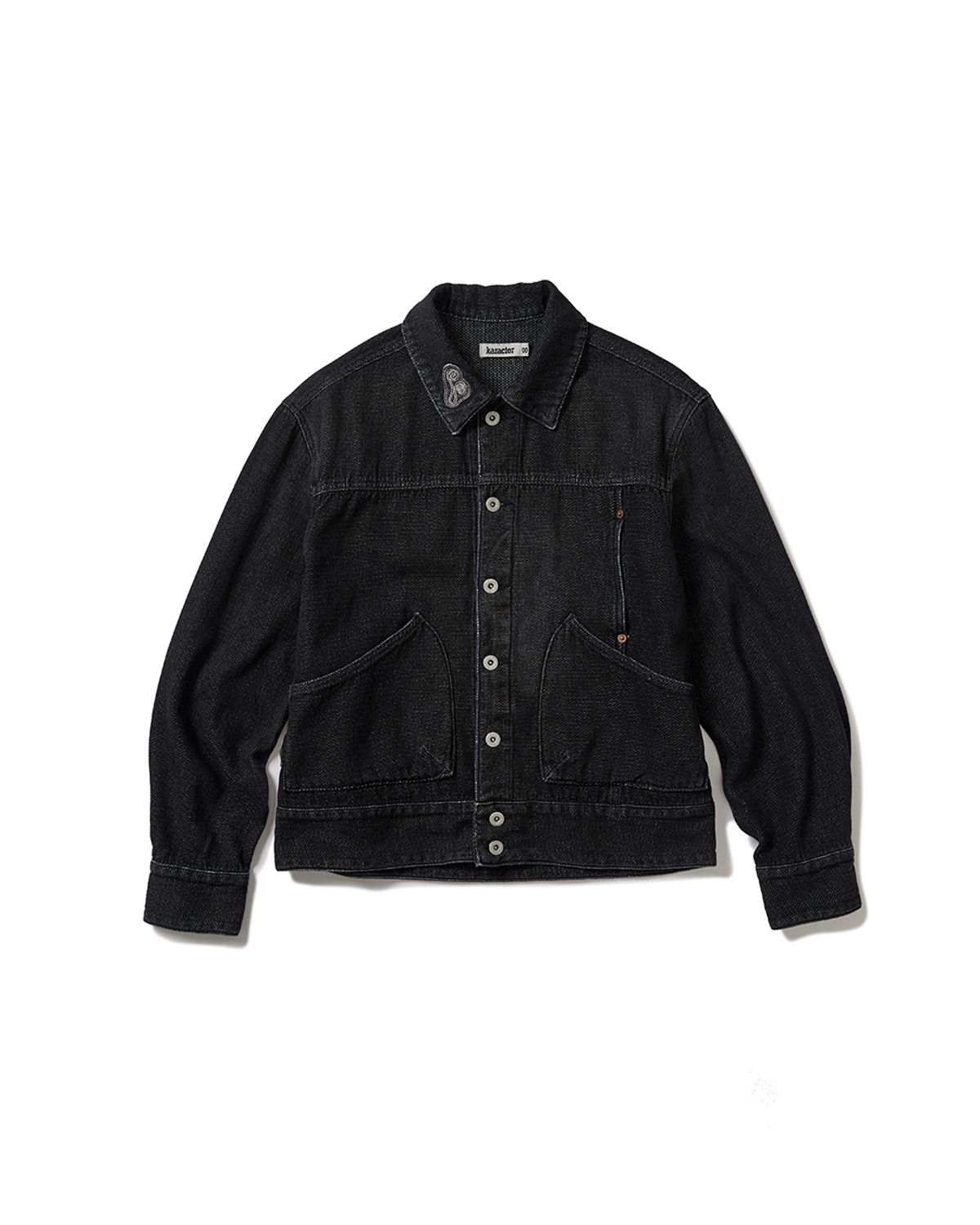 카락터(KARACTOR) Sphinx denim short trucker jacket / Canvas black