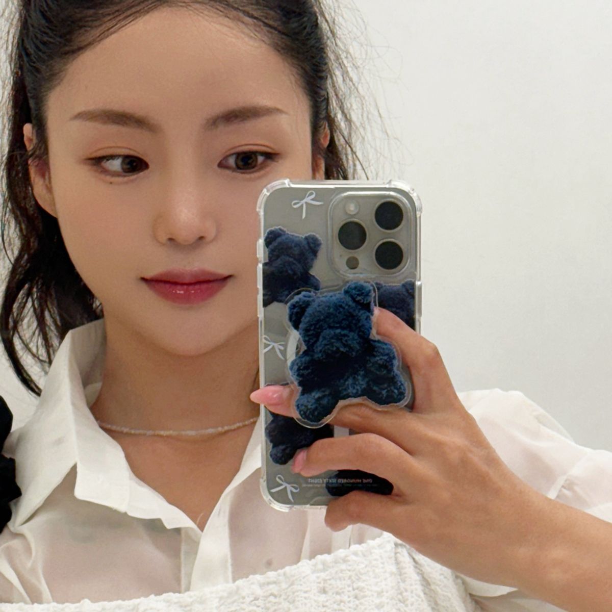 일육팔센치케이스(168CM) 아이폰 맥세이프 그립 스마트톡 거치대 러블리 블랙베어