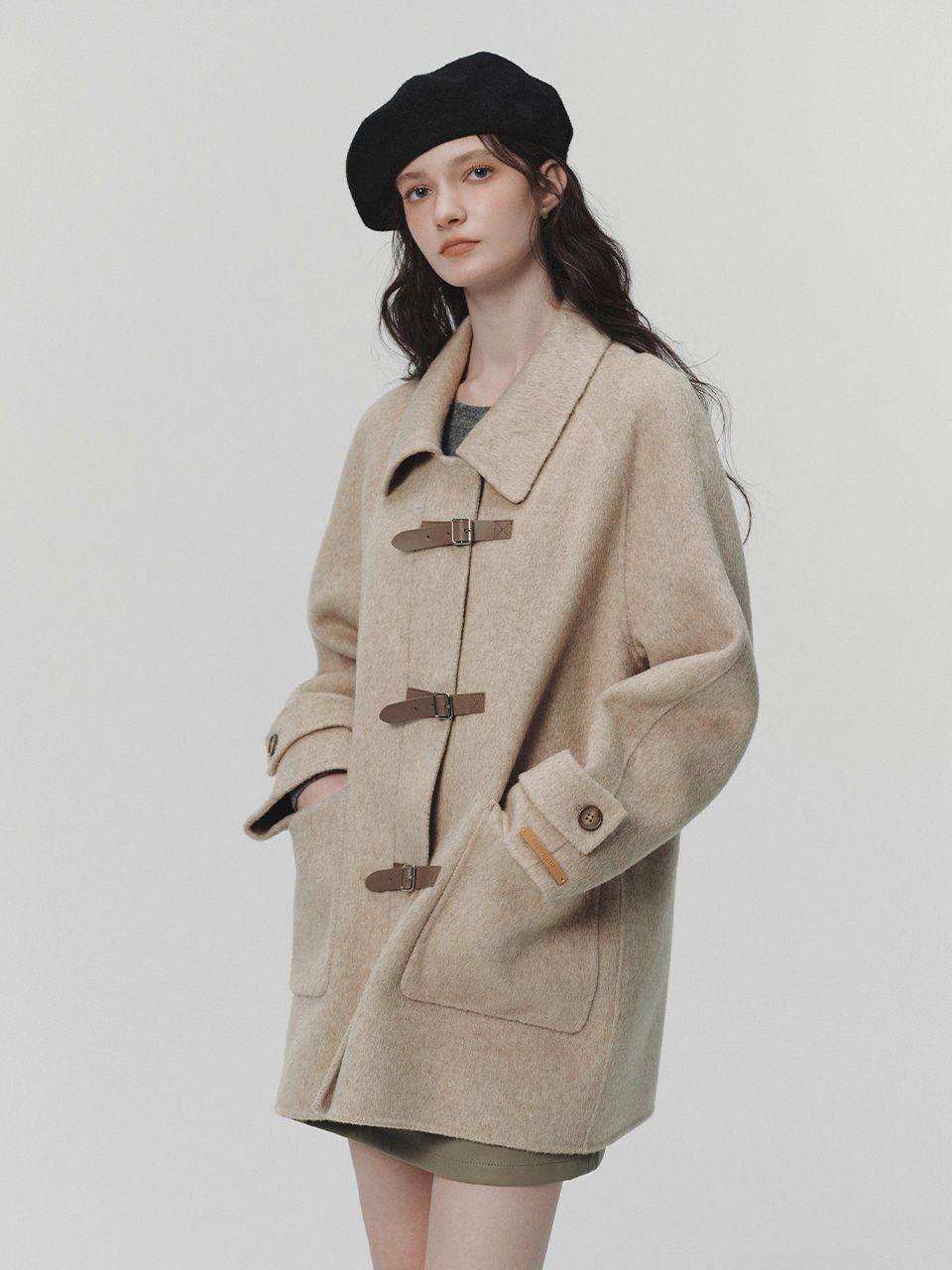 ジャケット・アウター CAEL handmade wool buckle short coat CAEL handmade wool buckle short coat