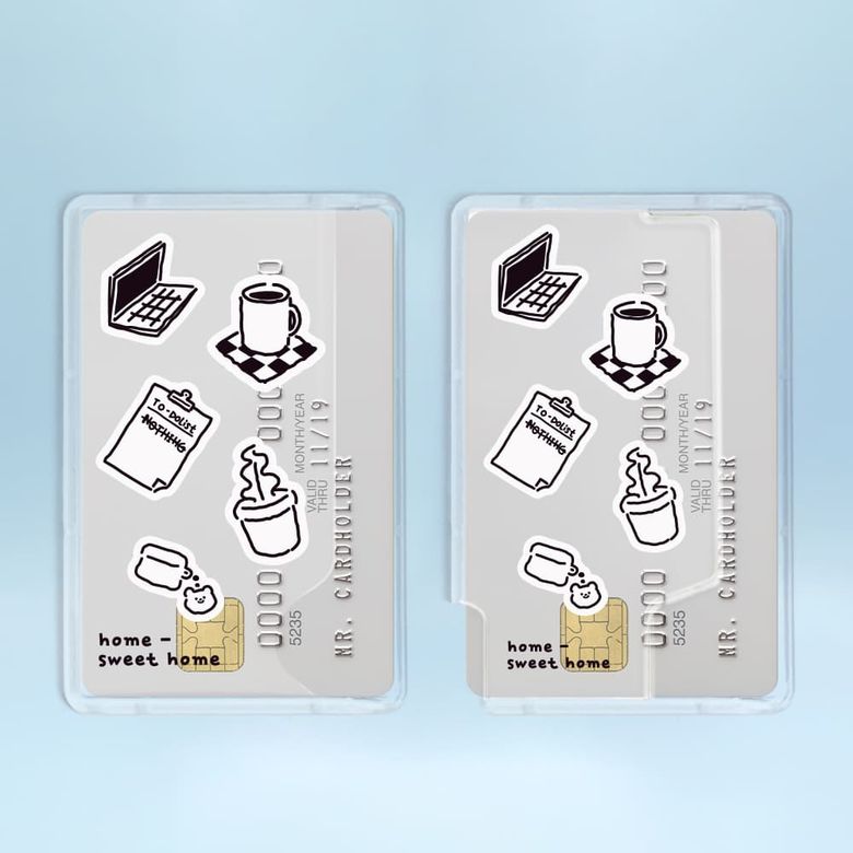 카드수납 2장 아이폰 맥세이프 투명 카드지갑 케이스 스윗 홈
