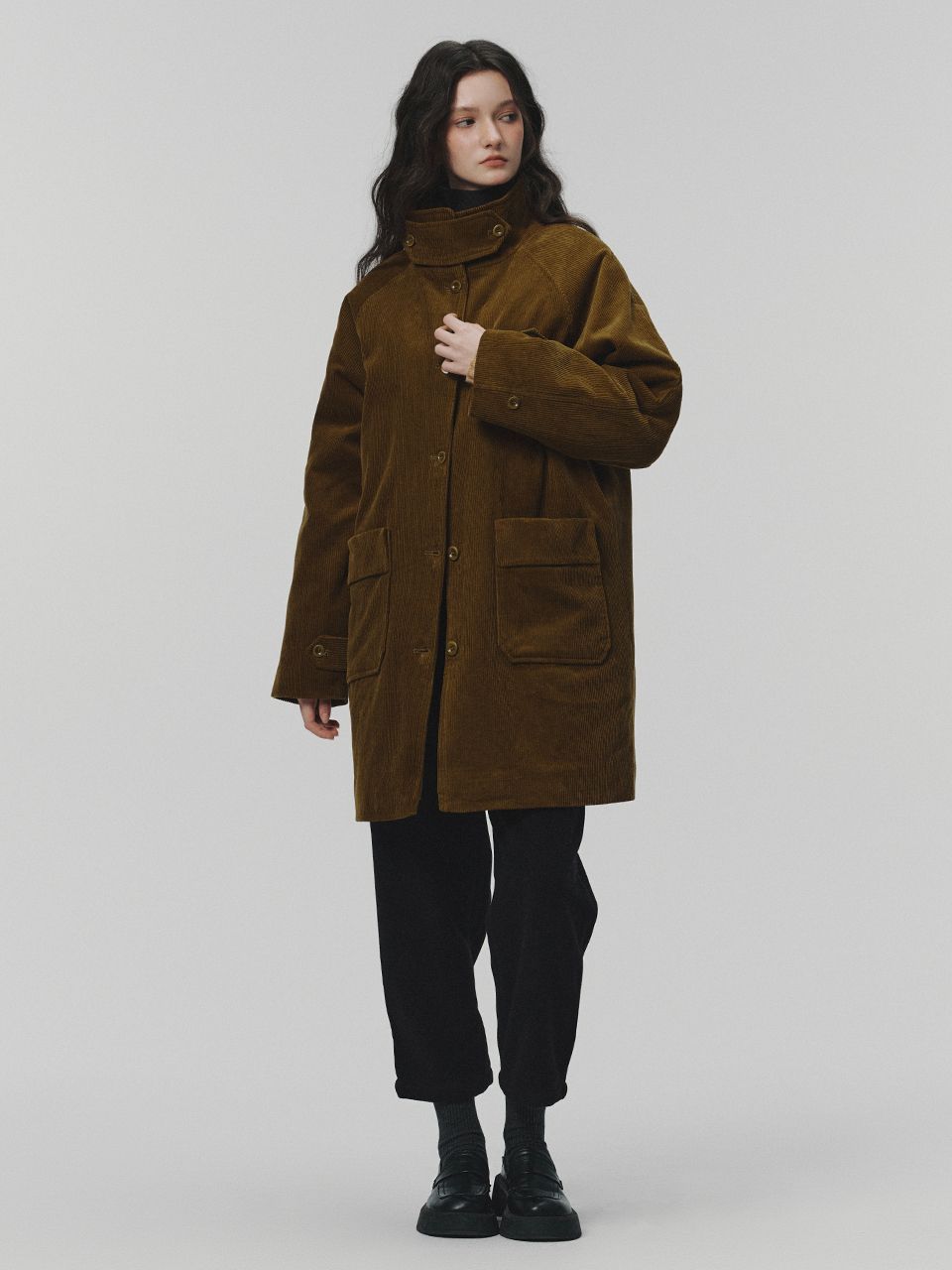 Lenina】CAMILA corduroy half coat