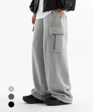 스트링 카고 와이드 스웨트 팬츠 ( 3Color )