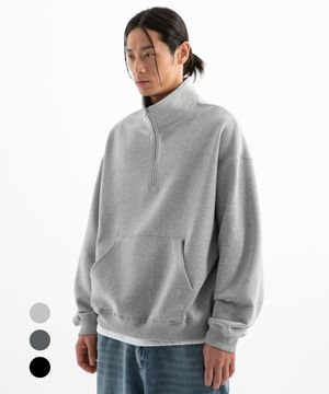 오버핏 절개라인 스웨트 하프집업 ( 3Color )