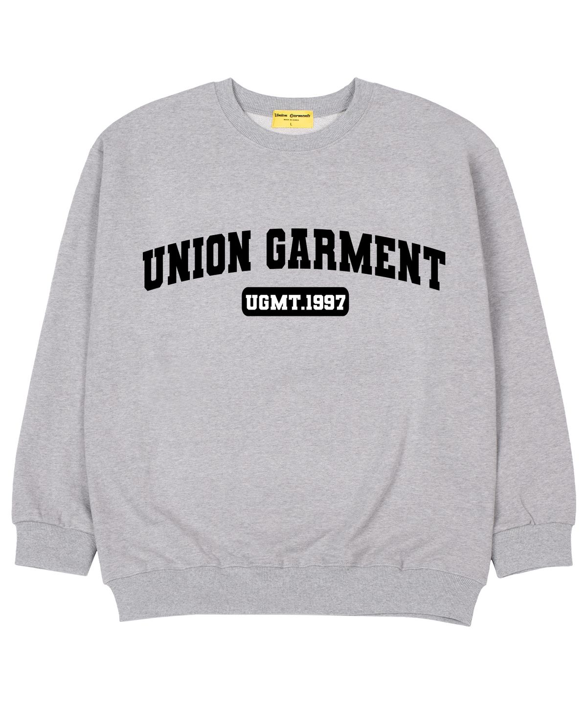 유니온가먼츠(UNION GARMENTS) 아치유니온가먼츠 쭈리 오버핏 맨투맨 티셔츠 그레이