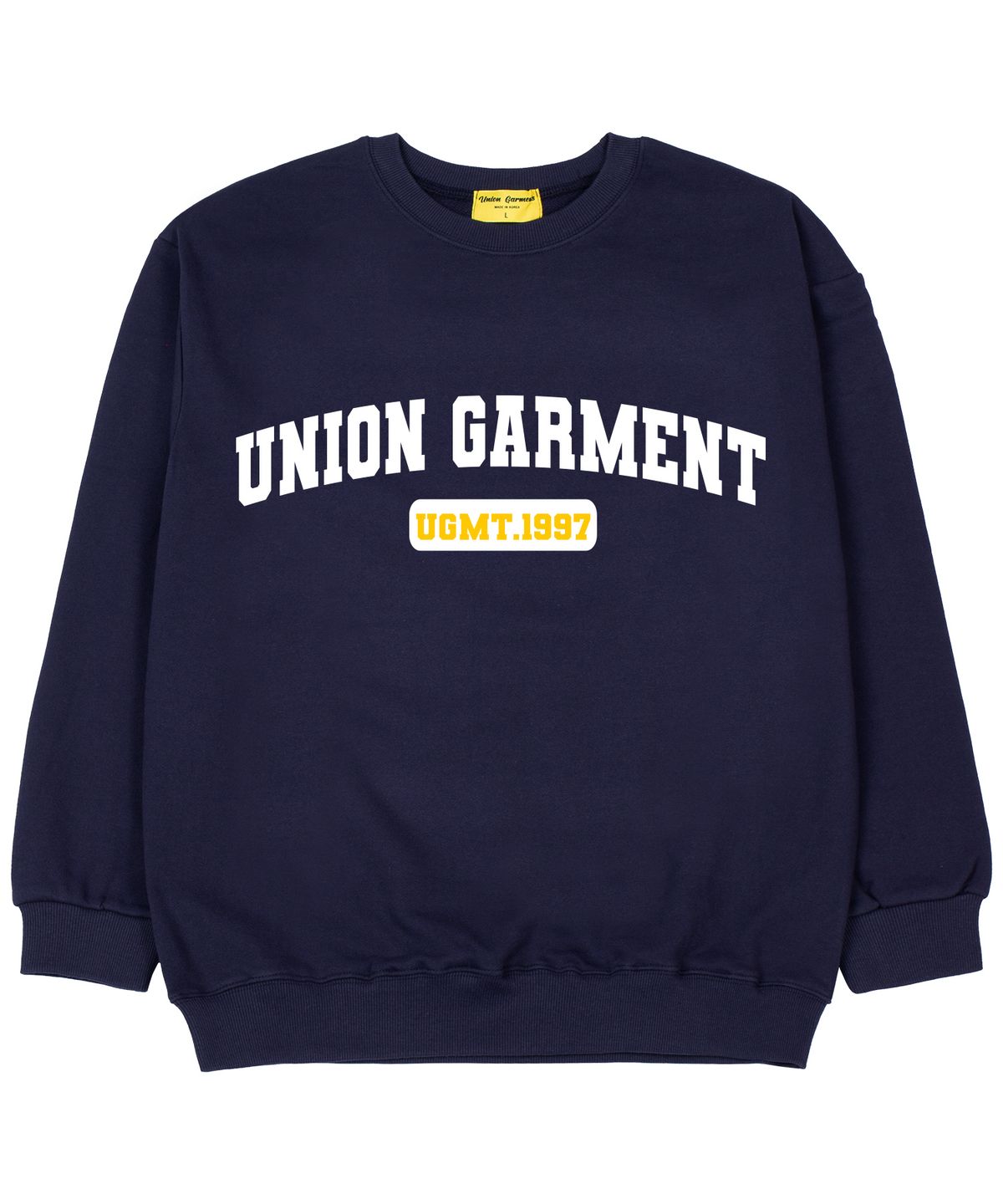 유니온가먼츠(UNION GARMENTS) 아치유니온가먼츠 쭈리 오버핏 맨투맨 티셔츠 네이비