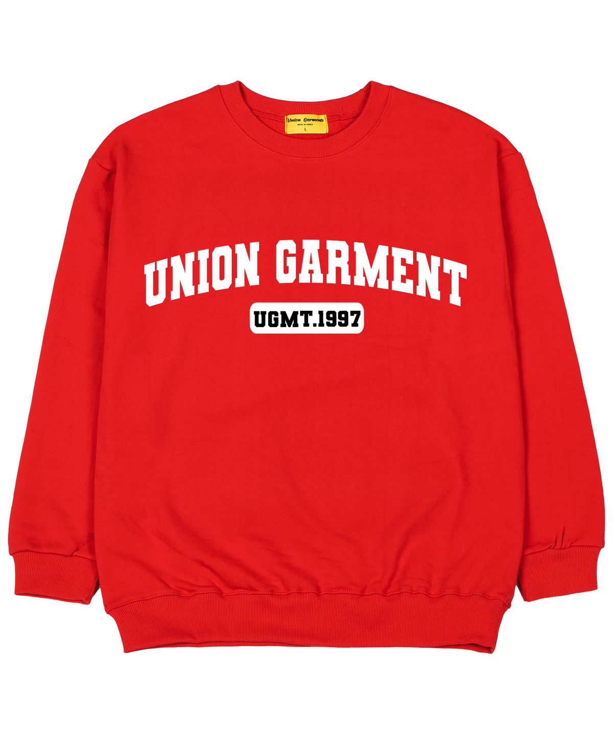 유니온가먼츠(UNION GARMENTS) 아치유니온가먼츠 쭈리 오버핏 맨투맨 티셔츠 레드