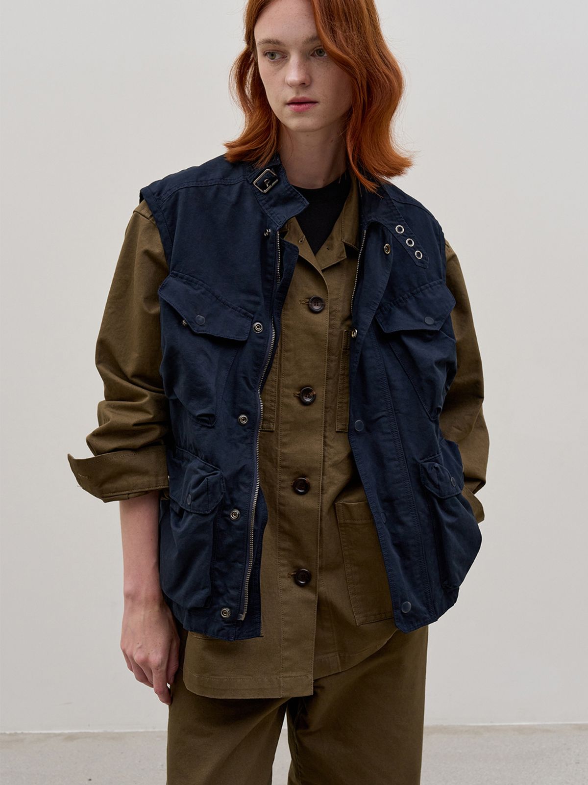해브 앤 해브(HAVE8HAVE) POCKET WORK VEST_NAVY