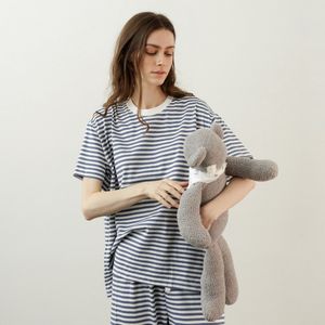 엠버 스트라이프 여성 잠옷세트 인디블루