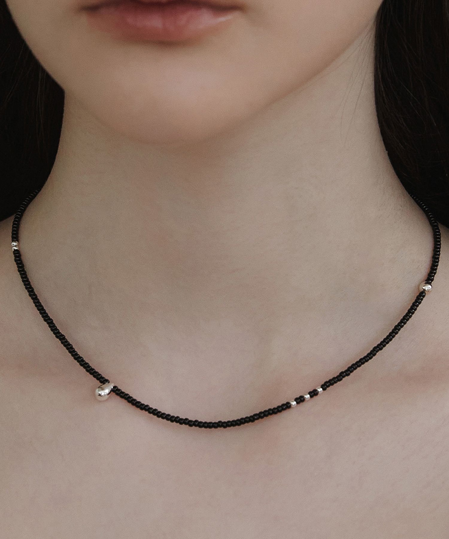 MUSINSA | TATIANA (Silver 925) Happy Bean Beads Necklace NZ2441