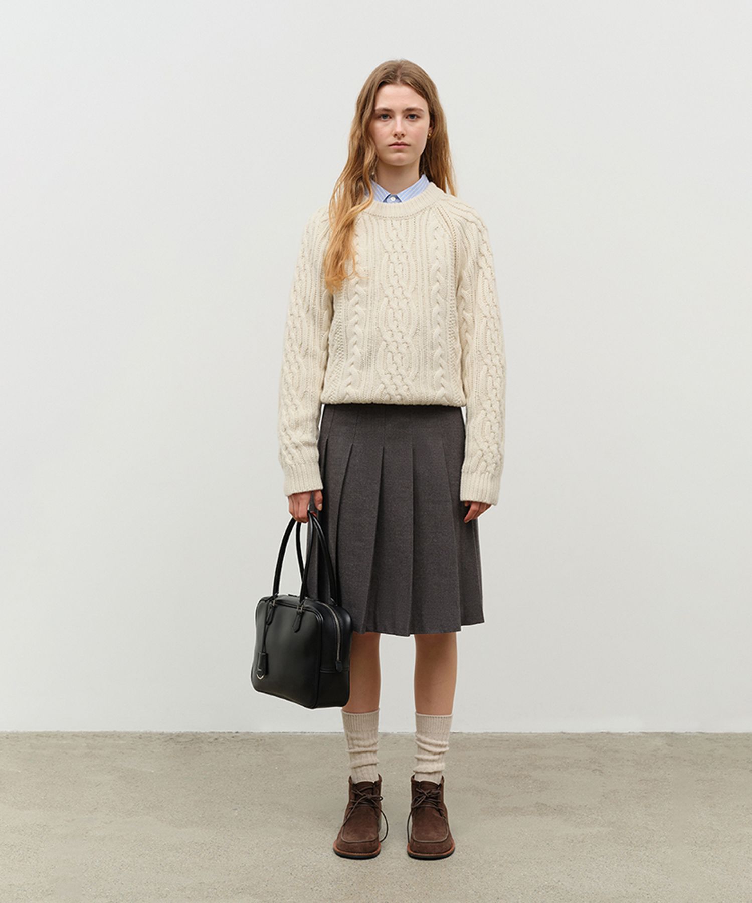 Melange Flannel Skirt