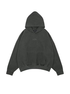 빈티지 피그먼트 워싱 후드 티셔츠 다크그레이