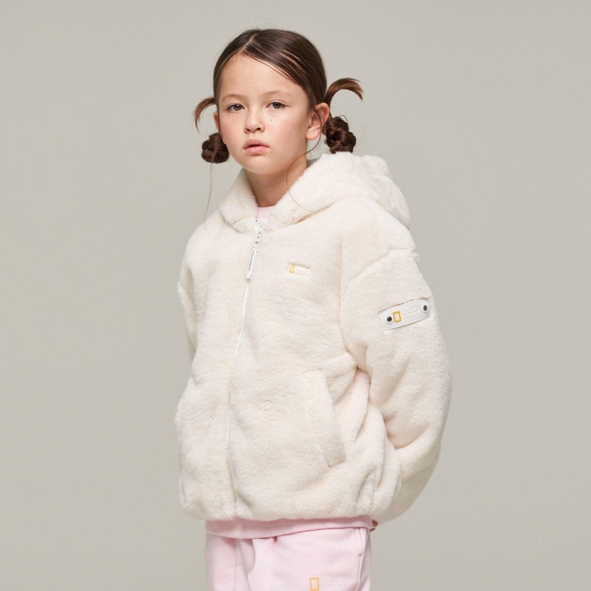 내셔널지오그래픽 키즈(NATIONAL GEOGRAPHIC KIDS) K244GFJ910 퍼 후드 자켓 CREAM
