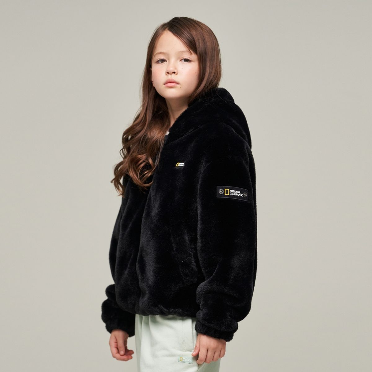 내셔널지오그래픽 키즈(NATIONAL GEOGRAPHIC KIDS) K244GFJ910  퍼 후드 자켓 CARBONBLACK