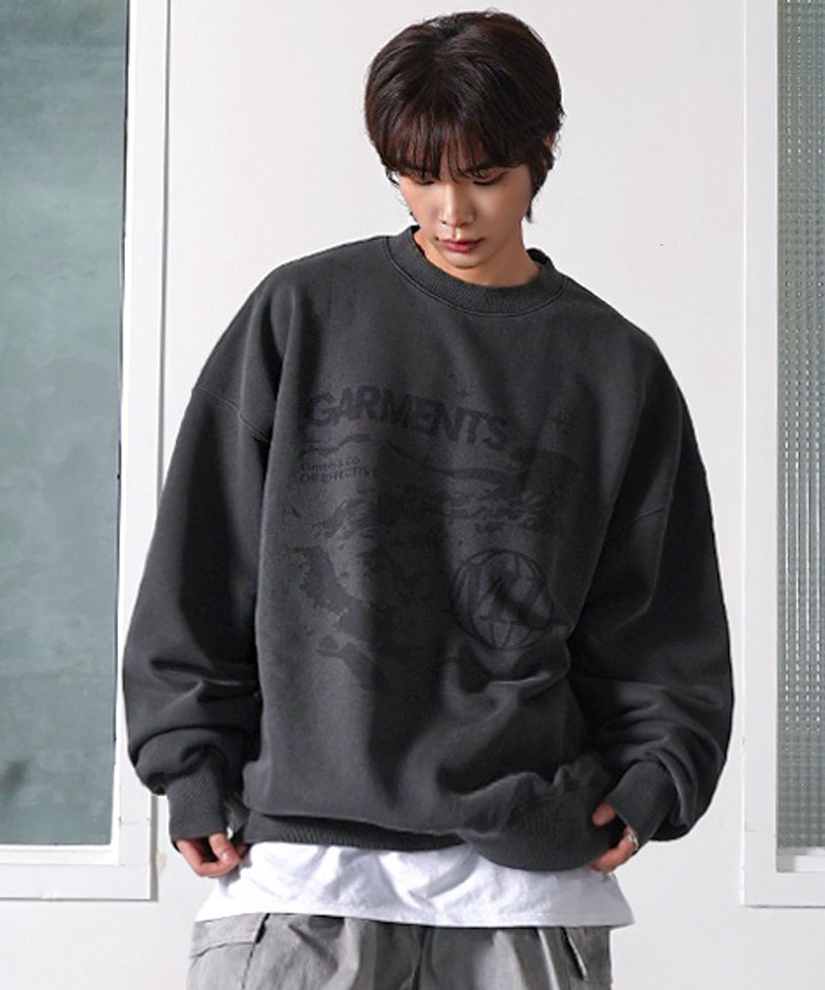 더마일(THEMILE) 피그먼트 가먼츠 시티즌 스웨트 맨투맨 PIGMENT D.GREY