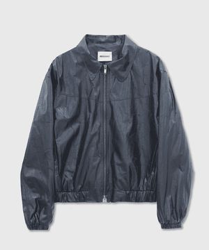 크랙 레더 크롭자켓_블랙