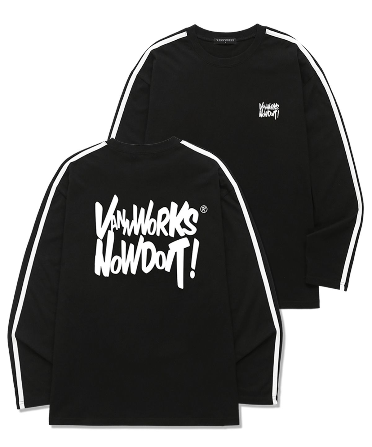 밴웍스(VANNWORKS) 소매 테잎 NOW DOIT 롱슬리브 (VLS0105) 블랙