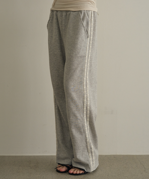 레이스 와이드 스웻팬츠(멜란지 그레이)