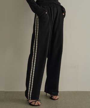 레이스 와이드 스웻팬츠(블랙)