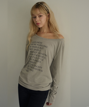 레터링 루즈핏 롱슬리브(그레이)