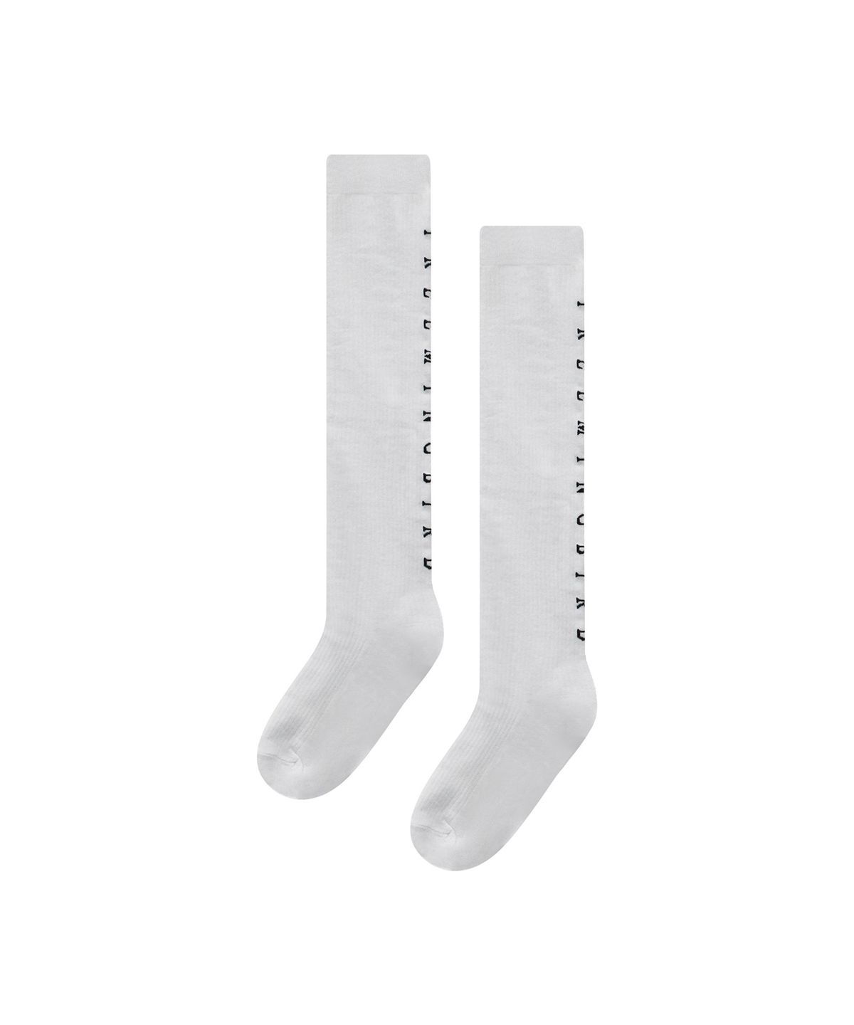 트리밍버드(TREEMINGBIRD) Logo Knee Socks [ White ]