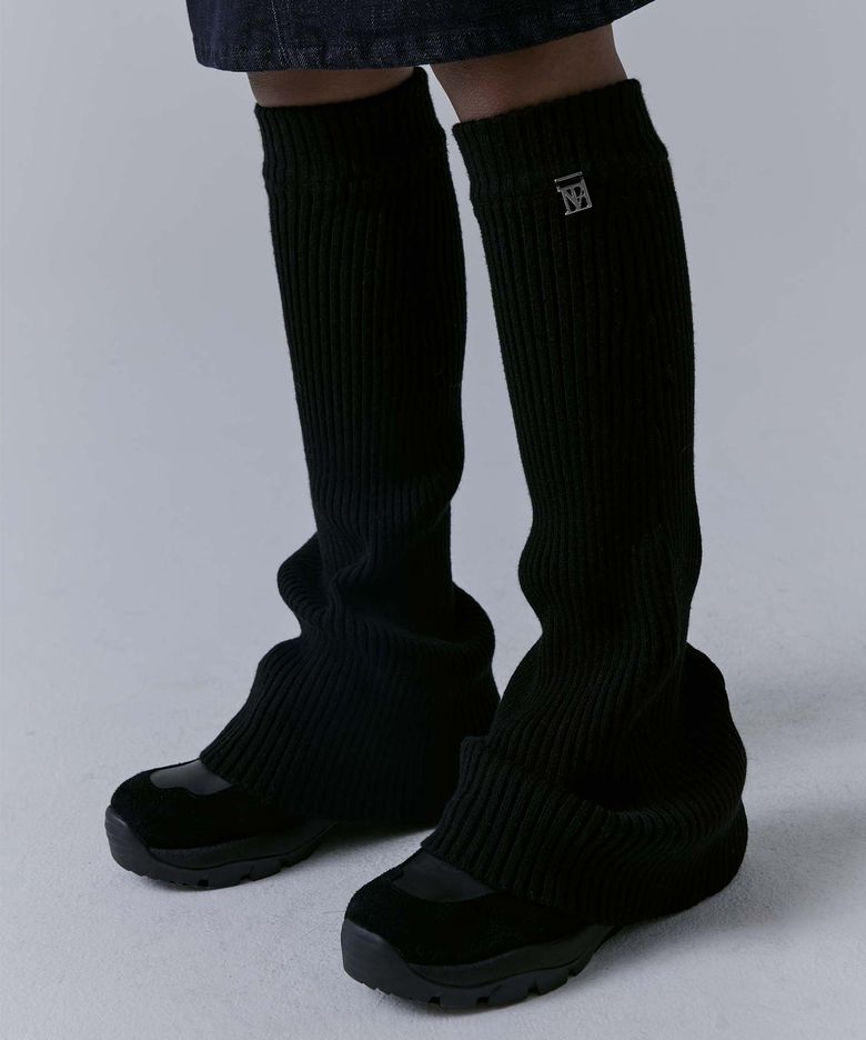 Wide Knit Leg Warmer [ Black ]
