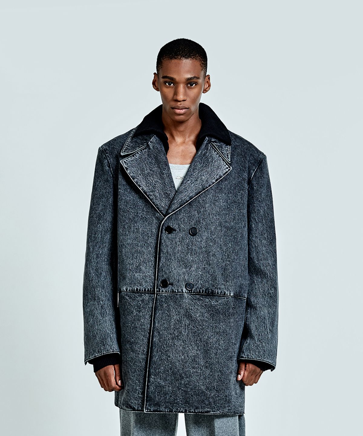 51퍼센트(51PERCENT) Denim trench - Black