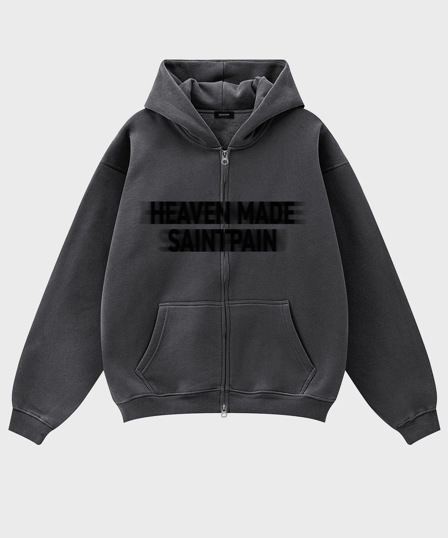 [SAINTPAIN] ★SP CIRCLE PIGMENT OVERFIT HOOD ZIP UP MUSINSA | SAINTPAIN SP Circle Pigment Overfit Hoodie Black