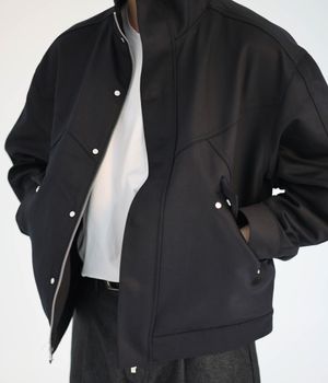 essential high neck jacket black