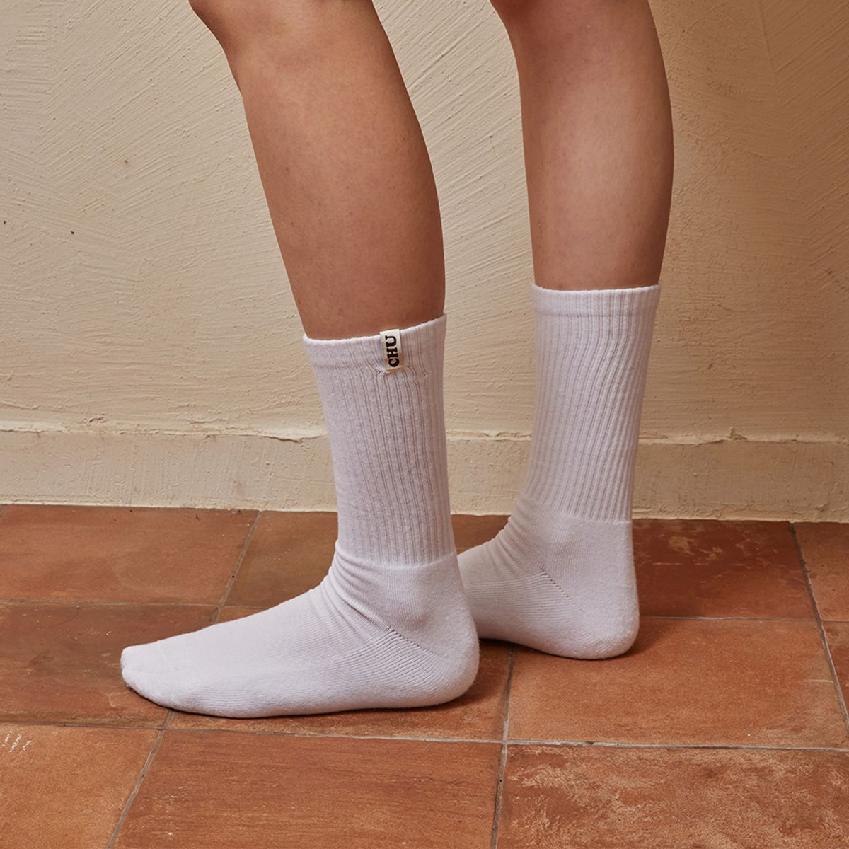 츄바스코(CHUBASCO) CHU TAG WHITE SOCKS CTS2404 WHITE