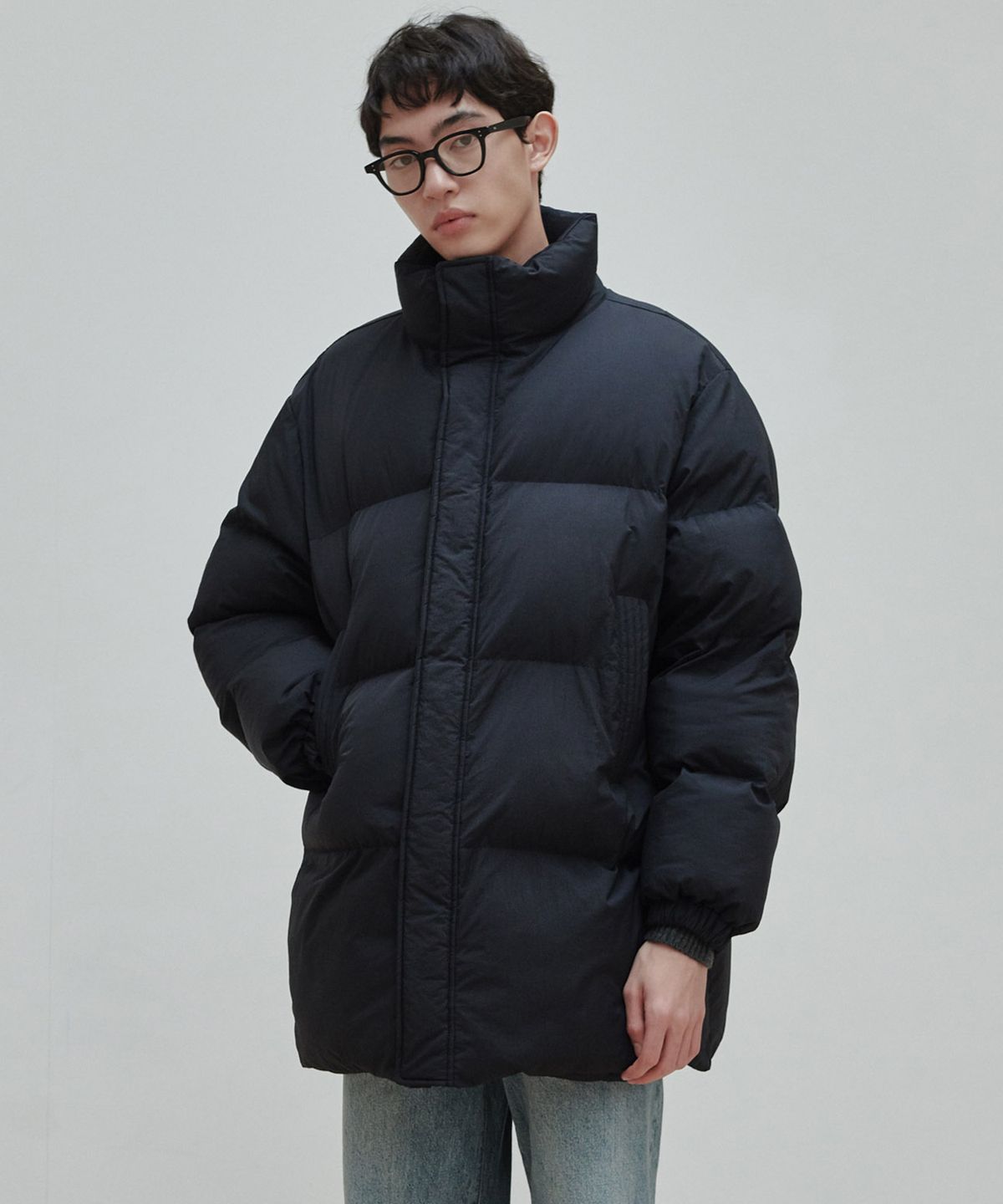 플랙(PLAC) 볼드 미드 랭스 패딩 점퍼 블랙