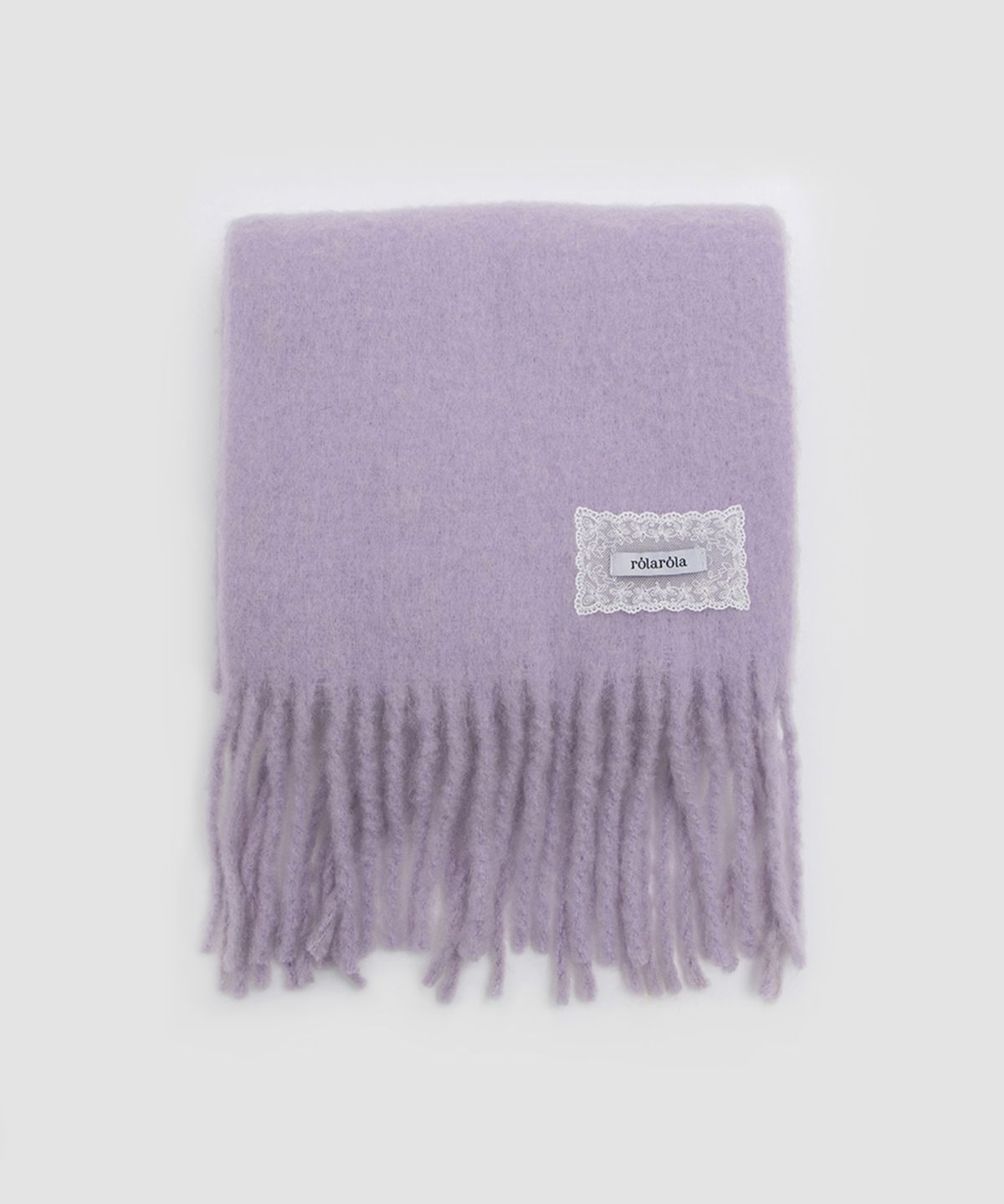 로라로라(ROLAROLA) LACE LABEL HAIRY MUFFLER LAVENDER