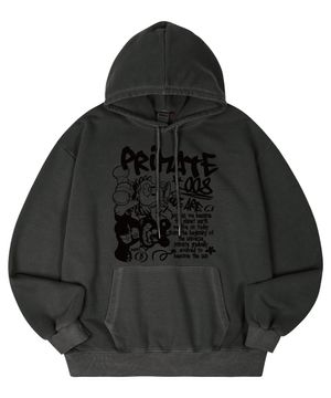 ANGELDEM 피그먼트 오버핏 후드티셔츠 4 COLORS